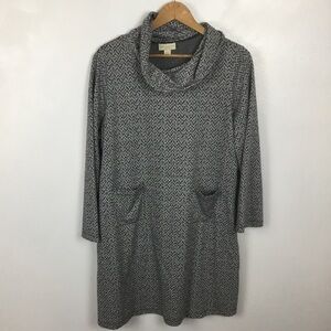 Lagenlook Style Long Sleeve Cowl Neck Dress With Front Pockets Petite XL